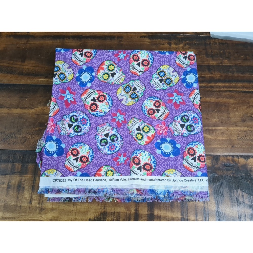 1yd x 42" Springs Creative‎ CP75232 Day Of The Dead Bandana
